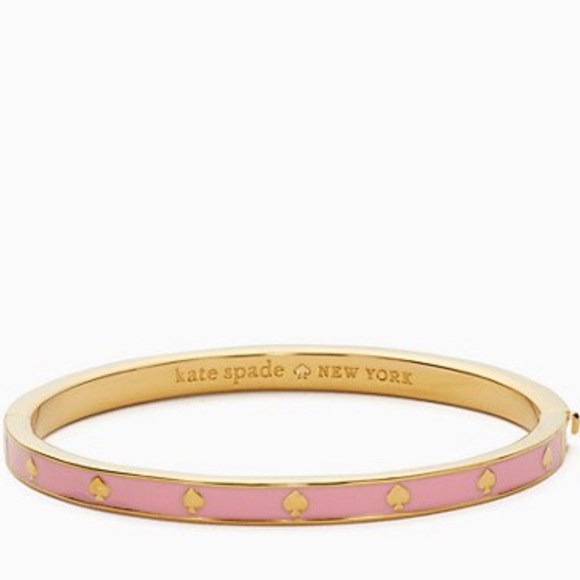 kate spade Jewelry - NWOT KATE SPADE Pink Spot the Spade Hinged Bangle